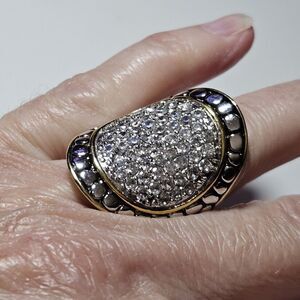 Hampton Gems Crystal Oval Ring Size 6